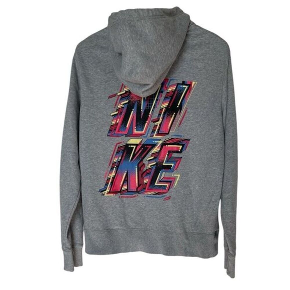 Vintage Nike Hoodie Sweatshirt Unisex Large Full Zip Logo Gray Athletic Dept - Picture 3 of 4